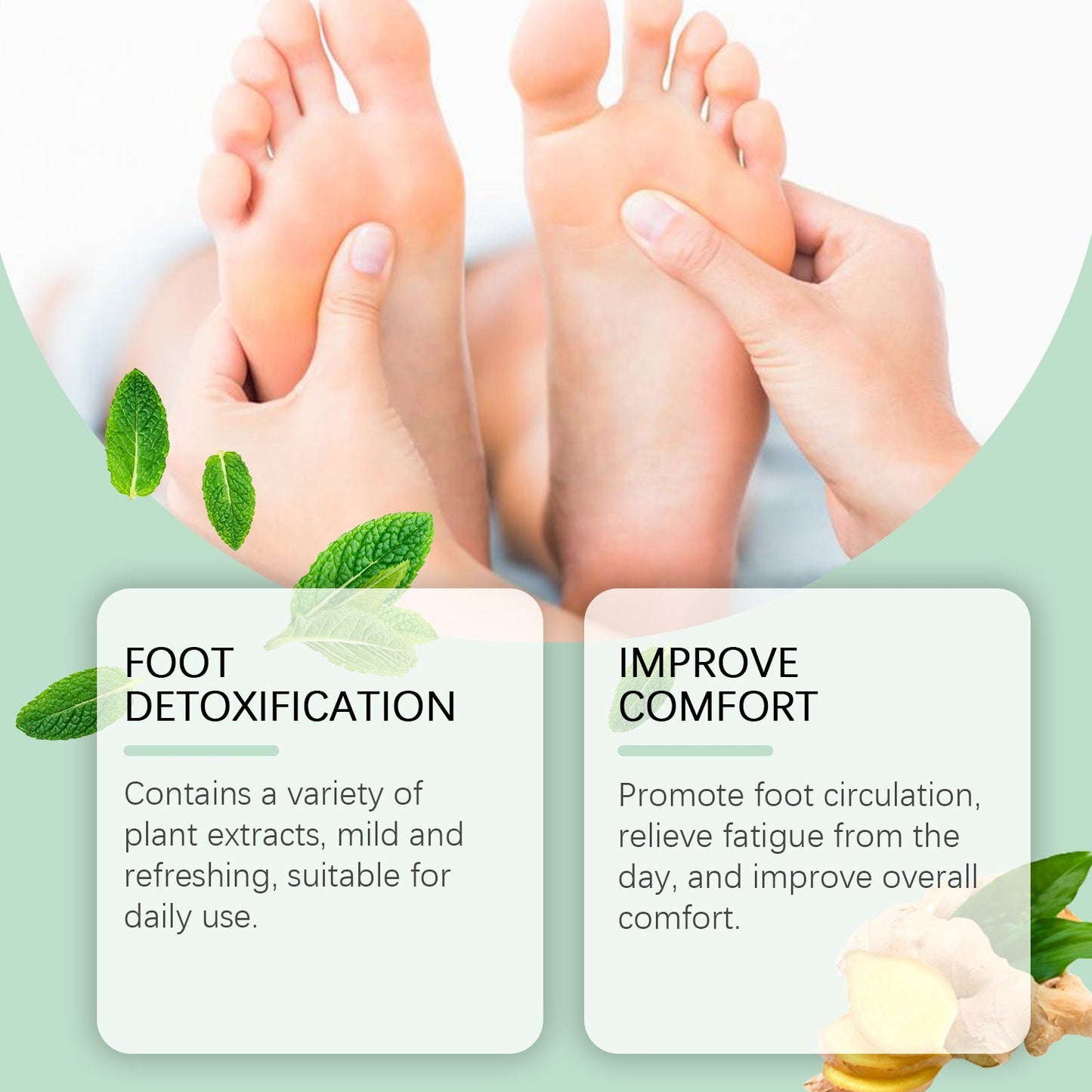 Foot Patch, Herbal Nourishing Daily Foot Body Care Gentle Soothing Treatment Patch - Korvel