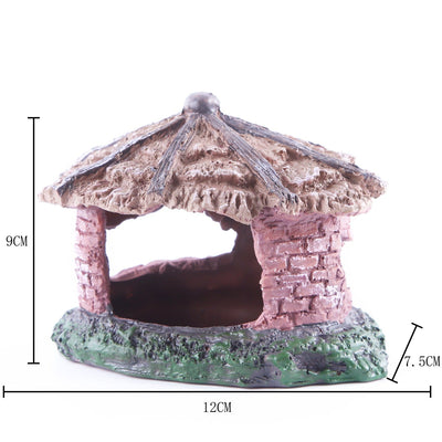 Water grass landscaping fish tank skull reptile pet shelter resin ornaments - Korvel