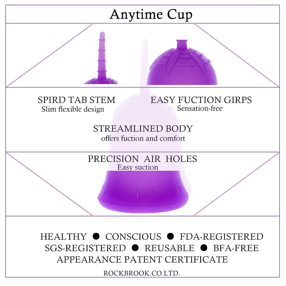 Anytime Feminine Hygiene Lady Cup Menstrual Cup Wholesale Reusable Medical Grade Silicone For Women Menstruation - Korvel