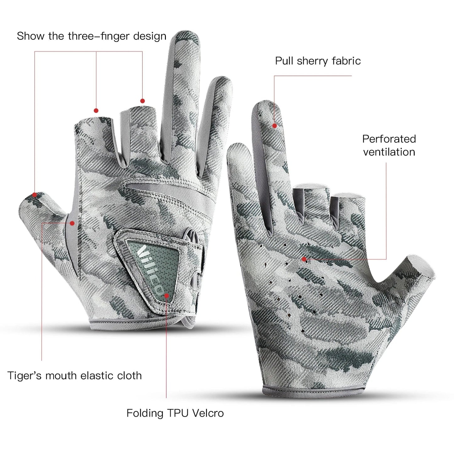 Guantes de Pesca de Lure de 3 Dedos Premium para Comodidad y Control