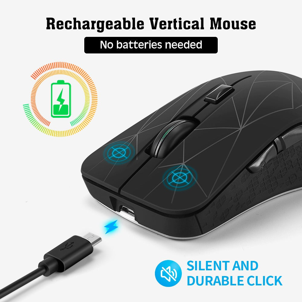 Dual mode wireless mouse silent office colorful illuminated charging Bluetooth mouse for laptops - Korvel