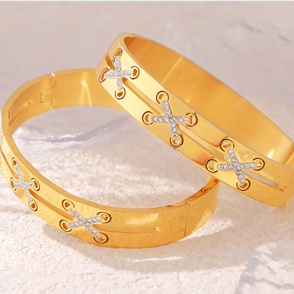 18K Gold-Plated Czech Diamond Bracelet - Korvel