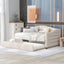 Upholstered Twin Size Daybed with Trundle, Beige - Korvel