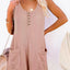 Pocketed Scoop Neck Sleeveless Romper
