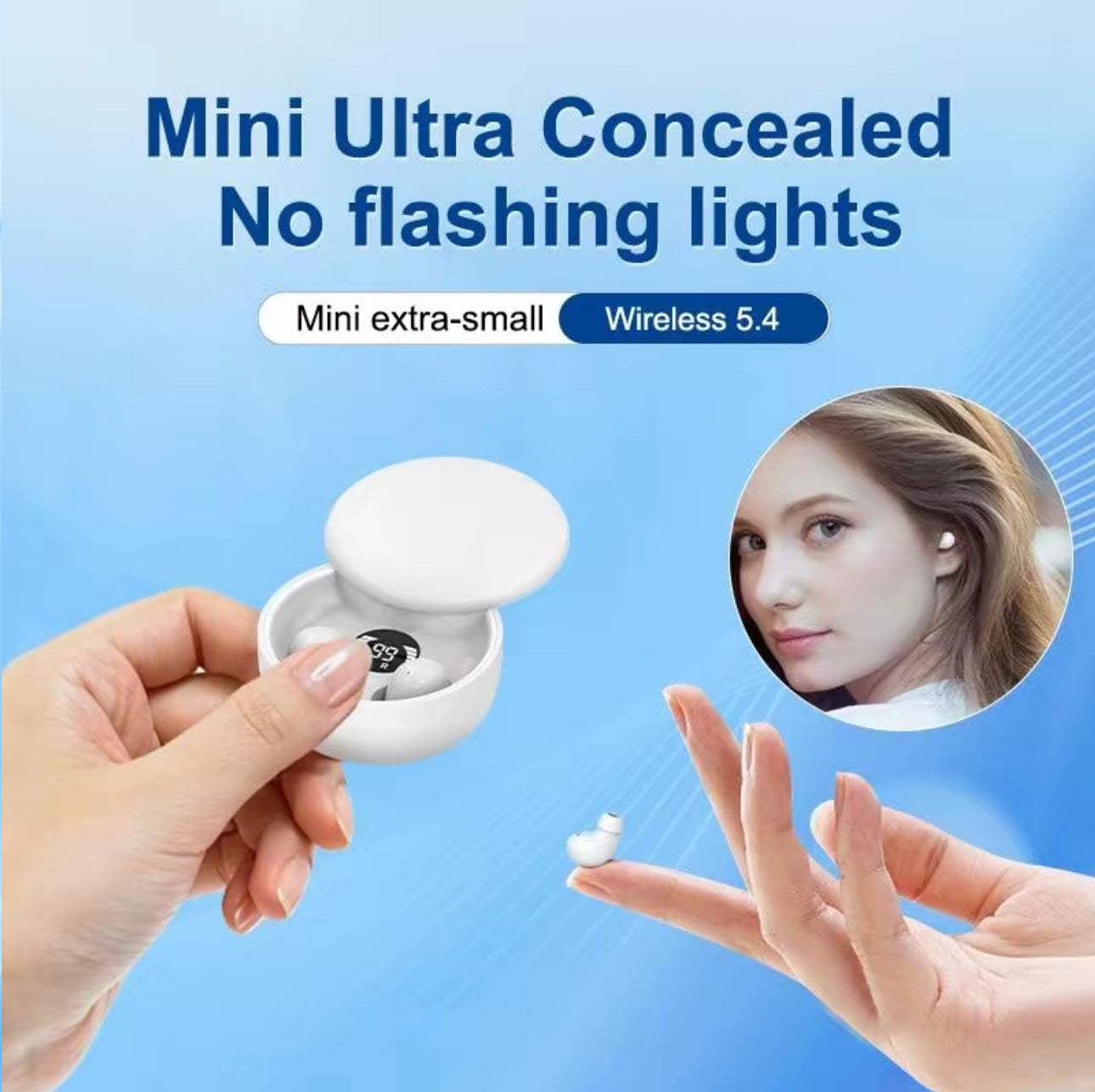 Auriculares Mini EchoDotz - Auriculares Bluetooth 5.4 Ultra-Ligeros