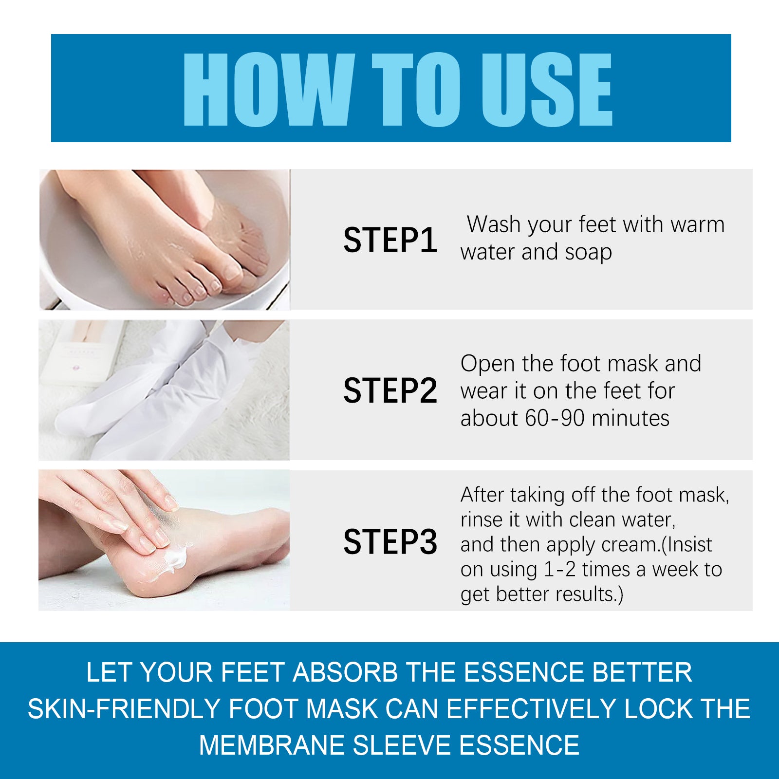 3D Intense Exfoliating Foot Pad, Foot Care Clean Horny Calluses, Anti-chapping And Moisturizing Foot Mask - Korvel