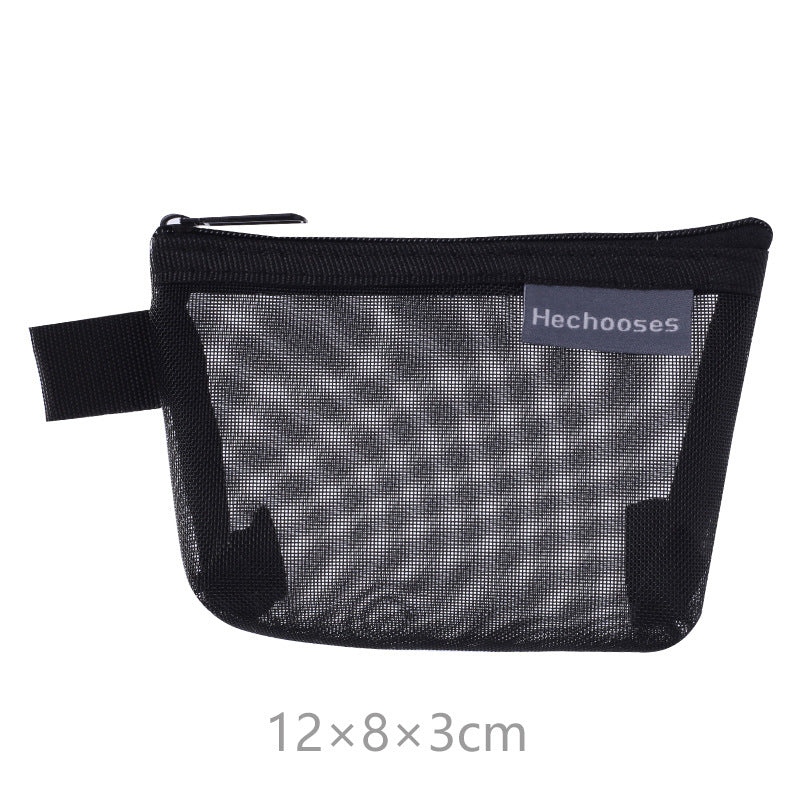 Simple three-dimensional triangle mesh coin key earphone storage bag transparent storage bag - Korvel