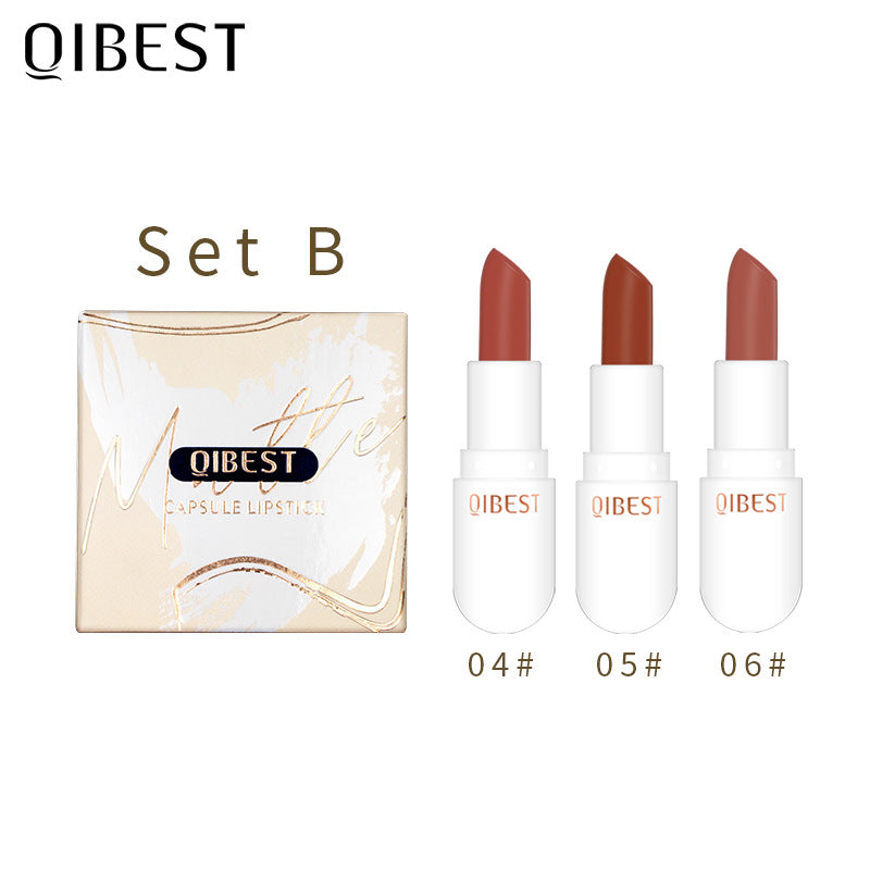 QIBEST Mini Capsule Velvet Matte Lipstick Set
