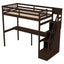 Twin Size Loft Bed with Storage Staircase and Built-in Desk - Espresso