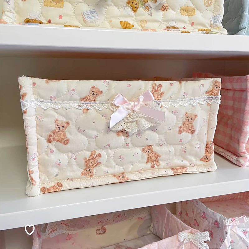 1pc Square Storage Basket: Desktop Organizer, Korean Quilted Design, Cute Storage Frame for Home Decor - Korvel