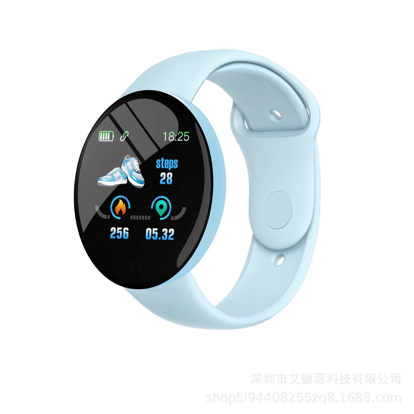 New D18S Macaron Heart Rate Exercise Step Meter Health Monitoring Eight Colors Custom Background Smart Bracelet - Korvel