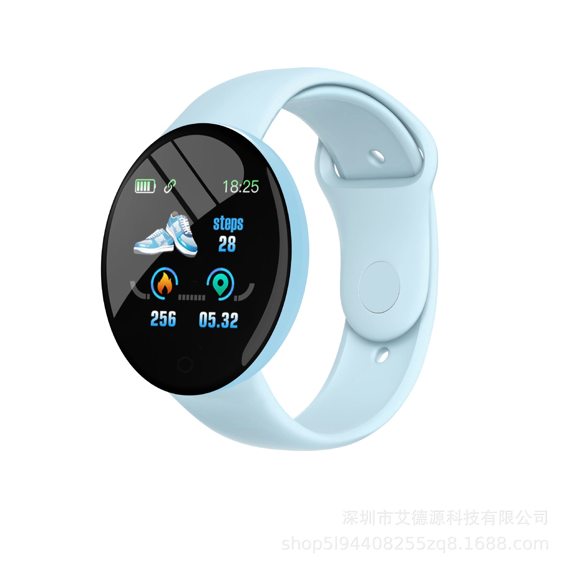 New D18S Macaron Heart Rate Exercise Step Meter Health Monitoring Eight Colors Custom Background Smart Bracelet - Korvel
