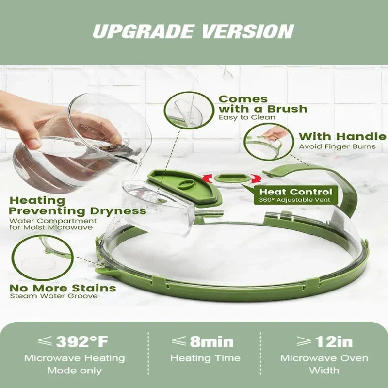Microwave anti splash cover heat-resistant food heating cover food preservation cover oil proof cover - Korvel