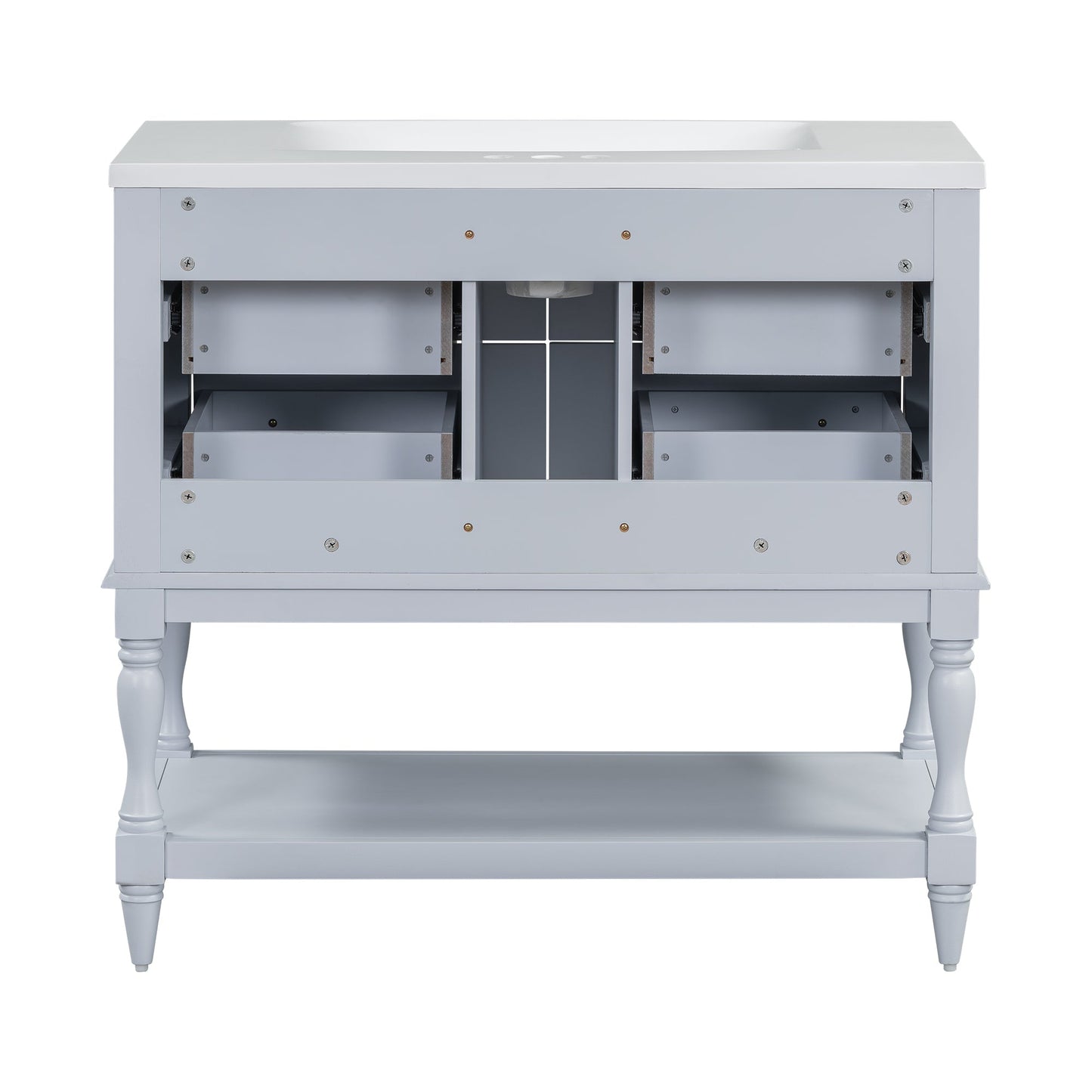 36" Blue Bathroom Vanity Cabinet with Sink Combo