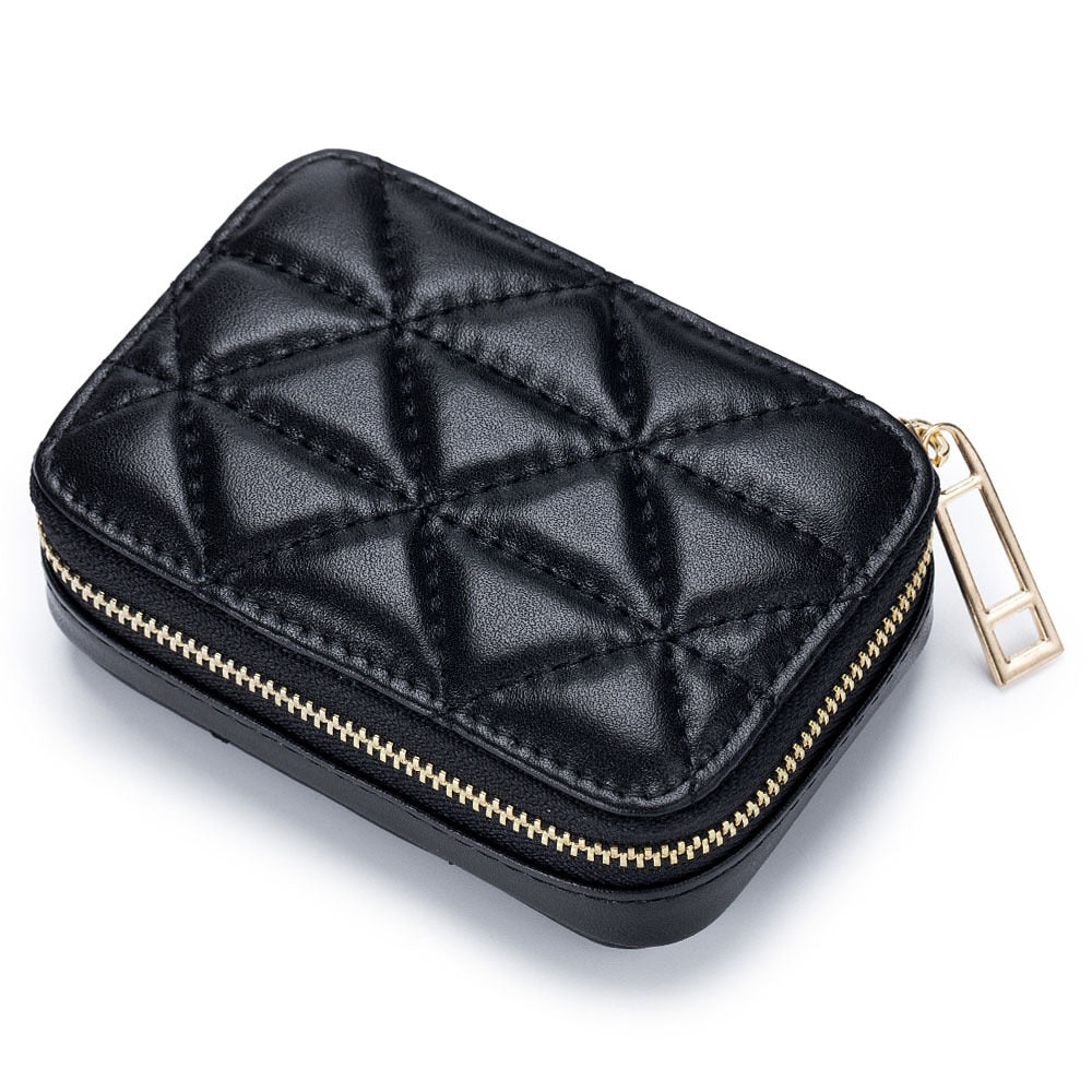 Premium Portable Lipstick Case with Mirror - Genuine Leather