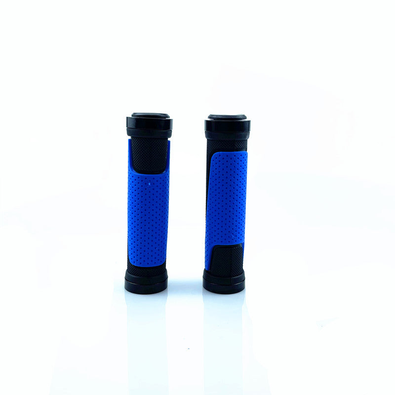 Bicycle Rubber Handle Set Mountain Bike Bilateral Lock Non-Slip Handle Bicycle Accessories Riding Equipment Color - Korvel