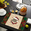 Christmas table mat with white linen snowman checkered print - Korvel
