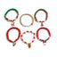 Conjunto de Pulseras de Cerámica Suave con Perlas de Caramelo Navideño