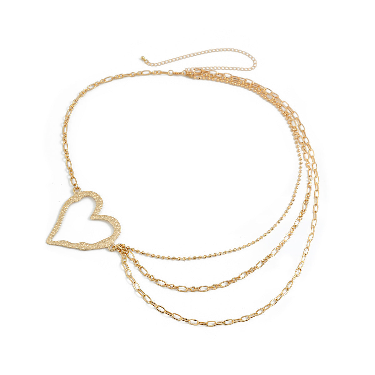 Sweet Cool Ins Exaggerated Big Love Waist Chain Female Personality Metal Thin Chain Body Chain - Korvel