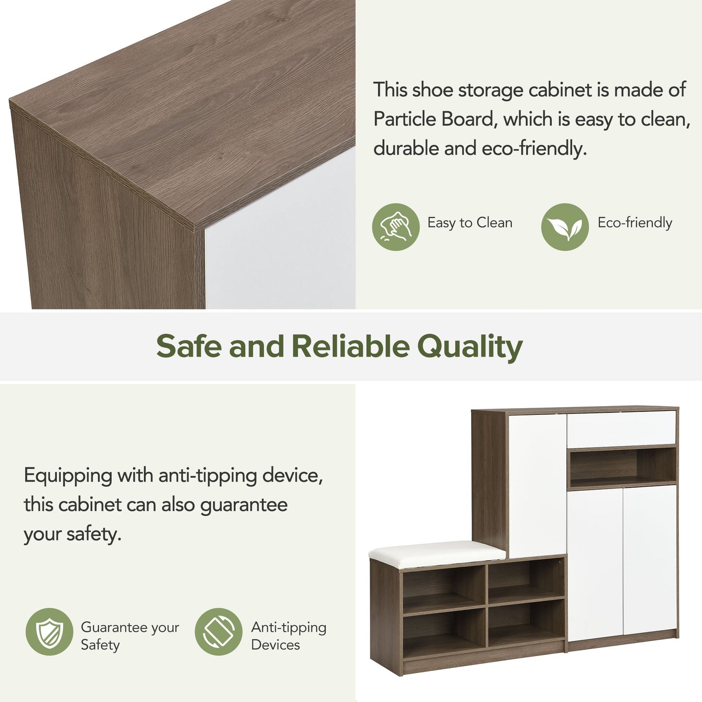 ON-TRANS 2-in-1 shoe storage platform and shoe cabinet, with soft cushioned seats and adjustable shelves, white - Korvel
