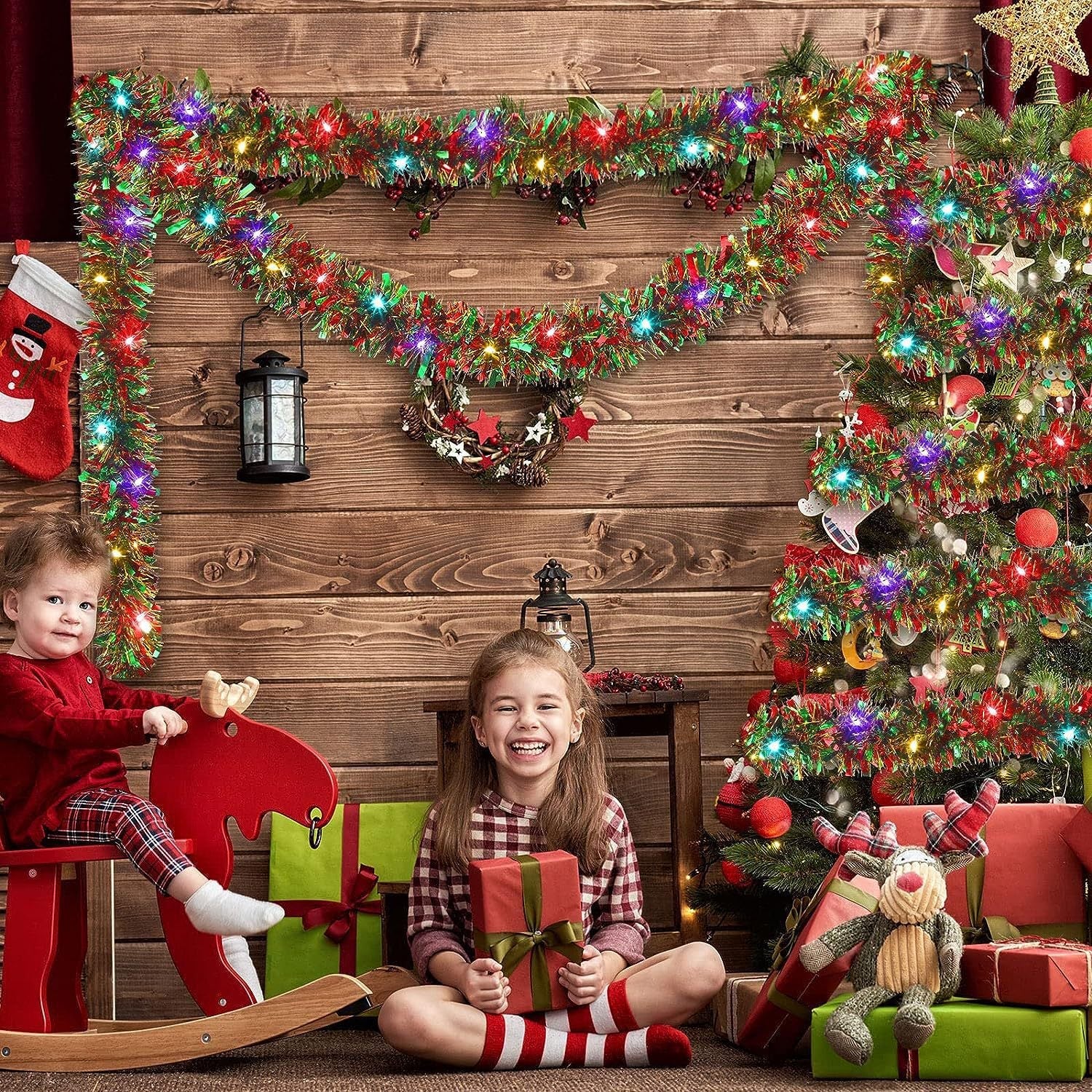 Christmas decoration ribbon, Christmas party atmosphere, venue arrangement, floral and madder hair strips - Korvel