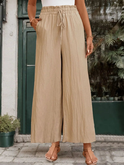 Perfee Frill Wide Leg Pants - Korvel