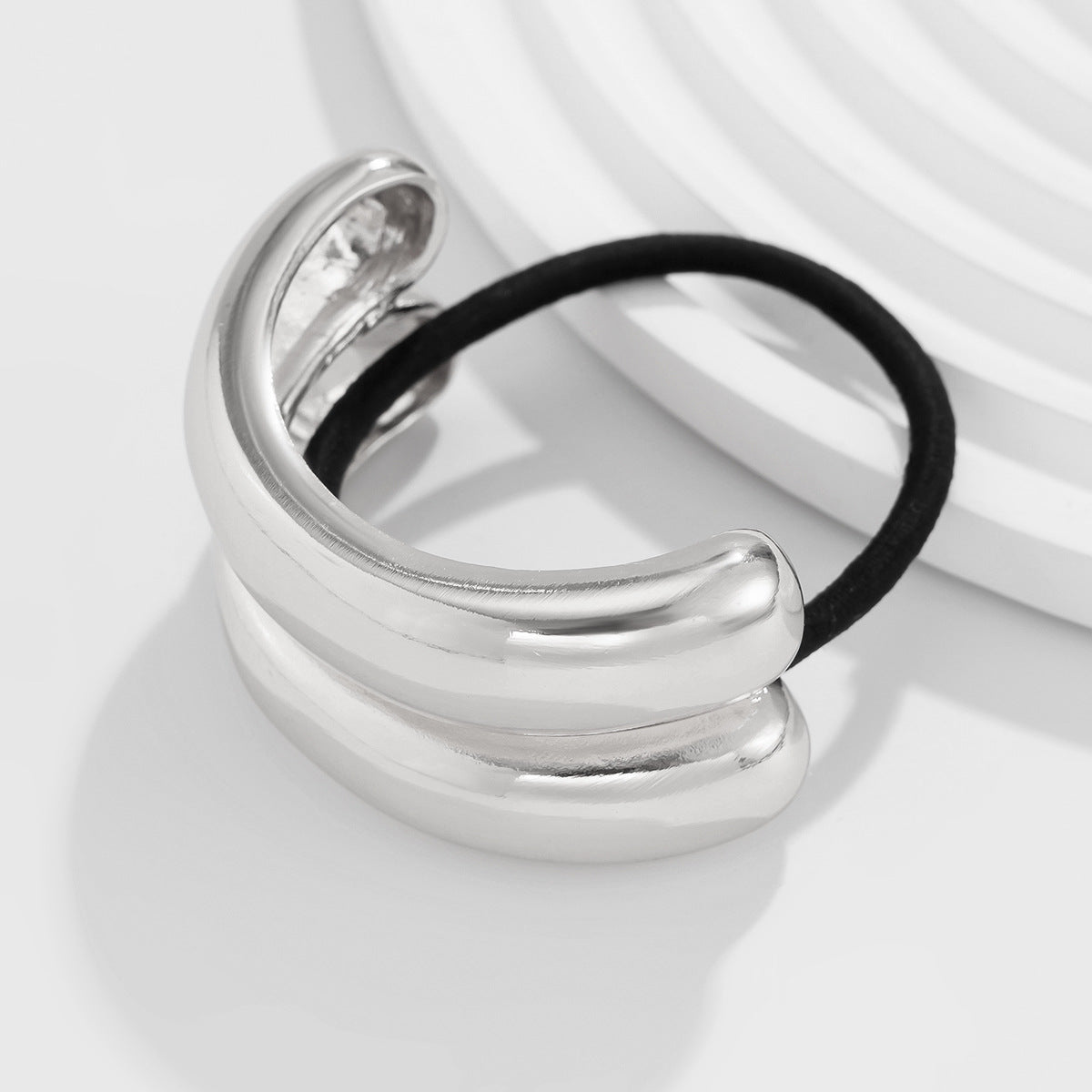 Retro double-layer curved elastic hair accessory Hairpin irregular temperament hair - Korvel