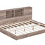Full Size Daybed Frame with Storage Bookcases Wood Light Oak - Korvel