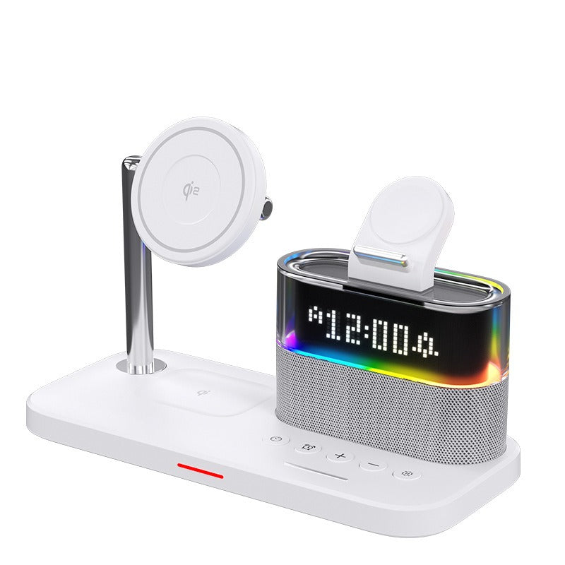 Cargador Inalámbrico Magnético 3 en 1 con Reloj para Dispositivos Apple