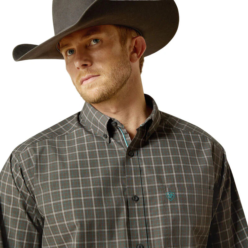 Ariat Men's Pro Series Plaid Shirt - Black & Blue - Korvel