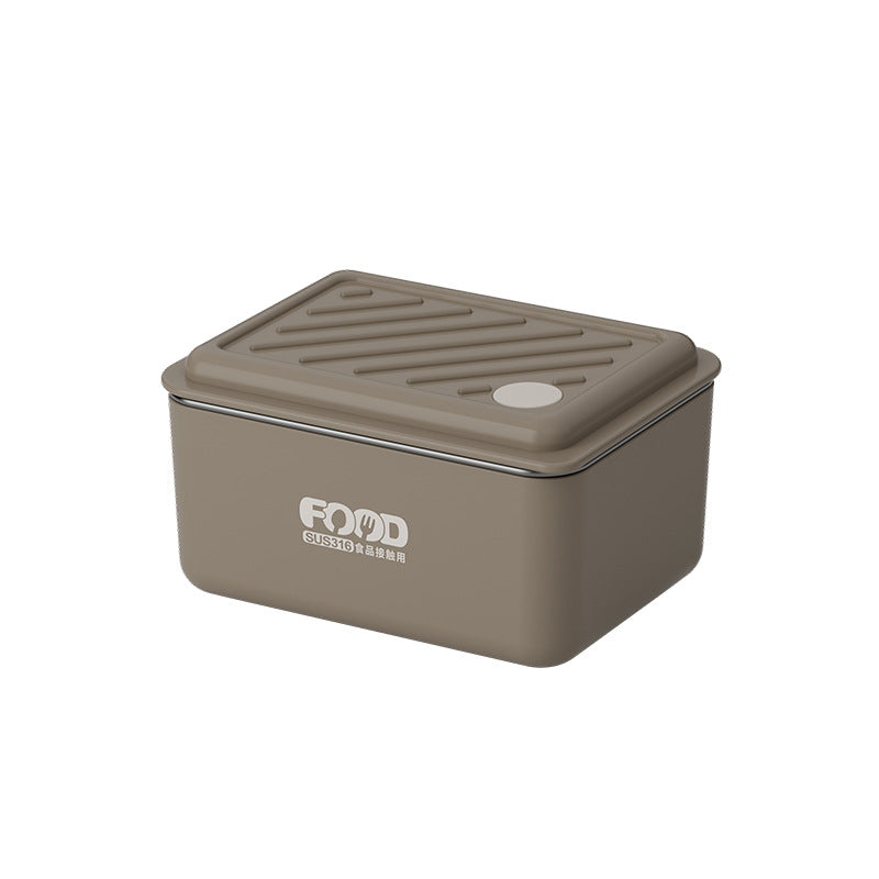 Food grade 316 stainless steel fresh-keeping box lunch box microwaveable special small lunch box lunch box - Korvel