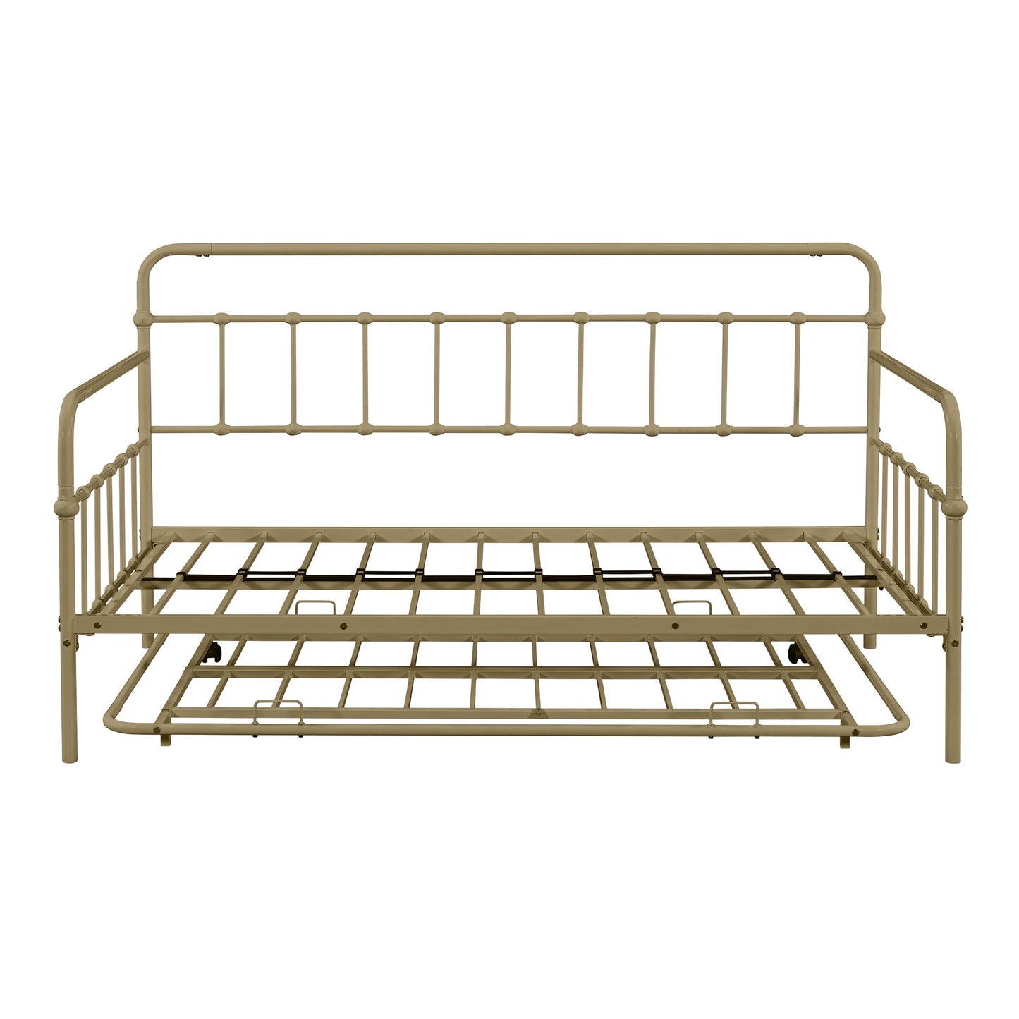 Elegant Bronze Metal Frame Daybed with Trundle
