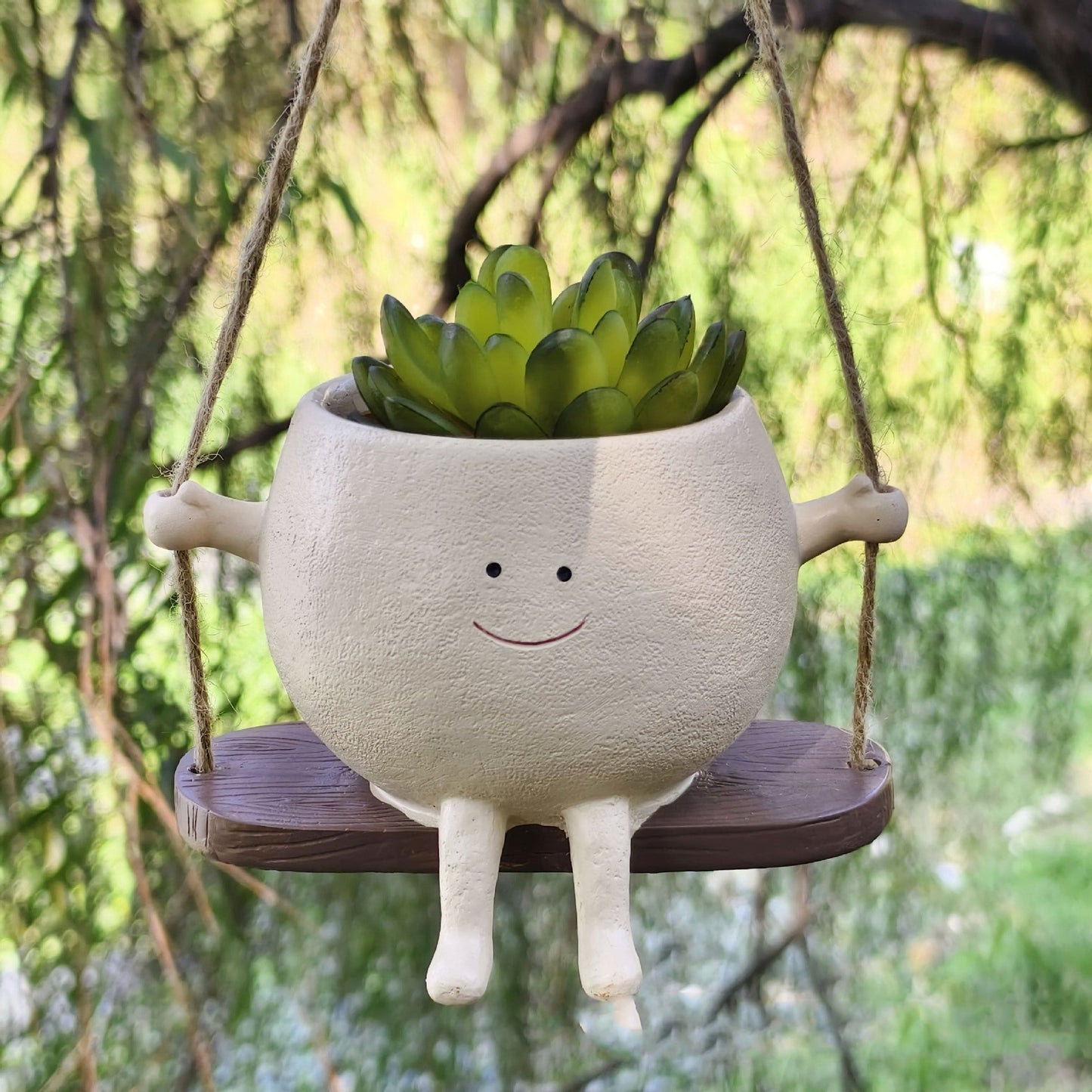 Swing Face Planter Resin Plant Succulent Pots Creative Wall Hanging Head Planter Multifunctional Home Garden Patio Accessories - Korvel