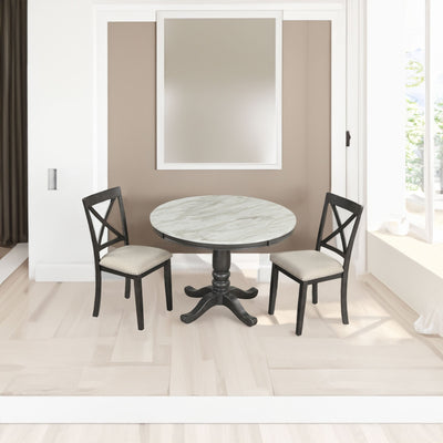 Orisfur 5 Pieces Dining Table and Chairs Set for 4 Persons Kitchen Room Solid Wood Table with 4 Chairs - Korvel