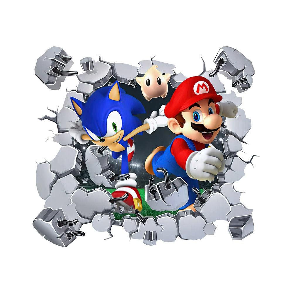 Sonic Stickers Cartoon Anime Super Mario Self Adhesive PVC Decoration Mario Stickers - Korvel