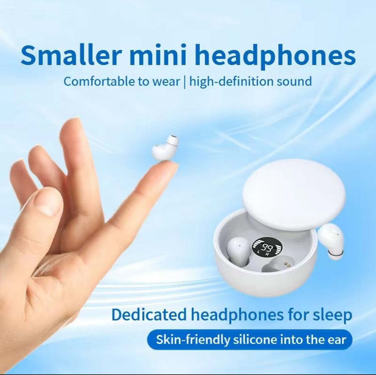Auriculares Mini EchoDotz - Auriculares Bluetooth 5.4 Ultra-Ligeros