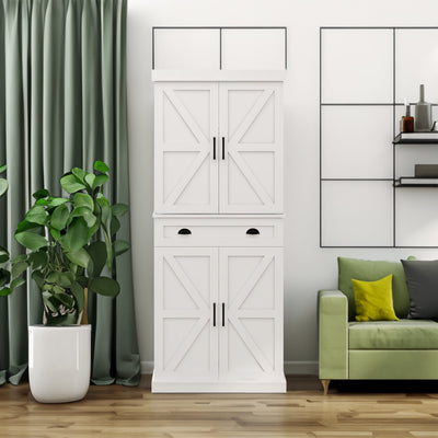 Elegant 71" Kitchen Pantry Storage Cabinet with Adjustable Shelves