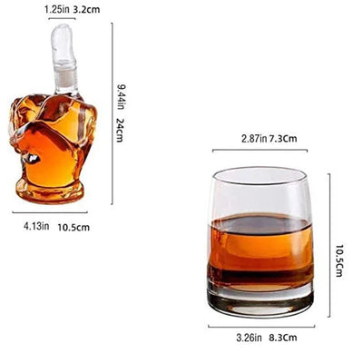 The Wine Savant Middle Finger Decanter Novelty Whiskey & Wine Decanter Set - Korvel