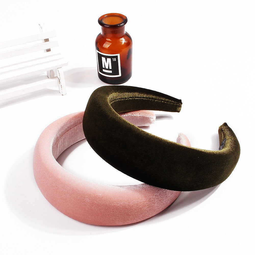 Wide edge velvet sponge hair clip for women's head clip high skull top hair clip - Korvel