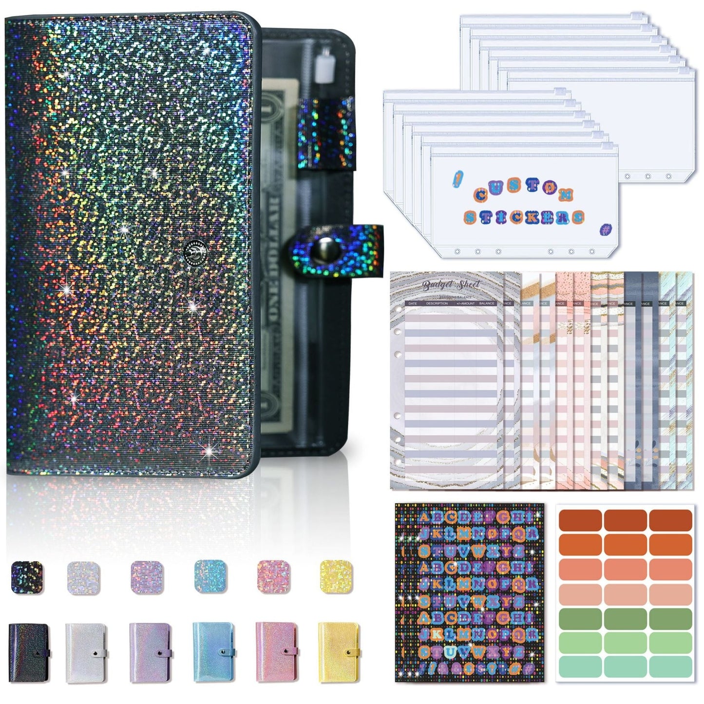 Full of Stars A6 Loose-Leaf Bookkeeping Notebook Creative Cash Budget Financial Planning Manual Account Book - Korvel
