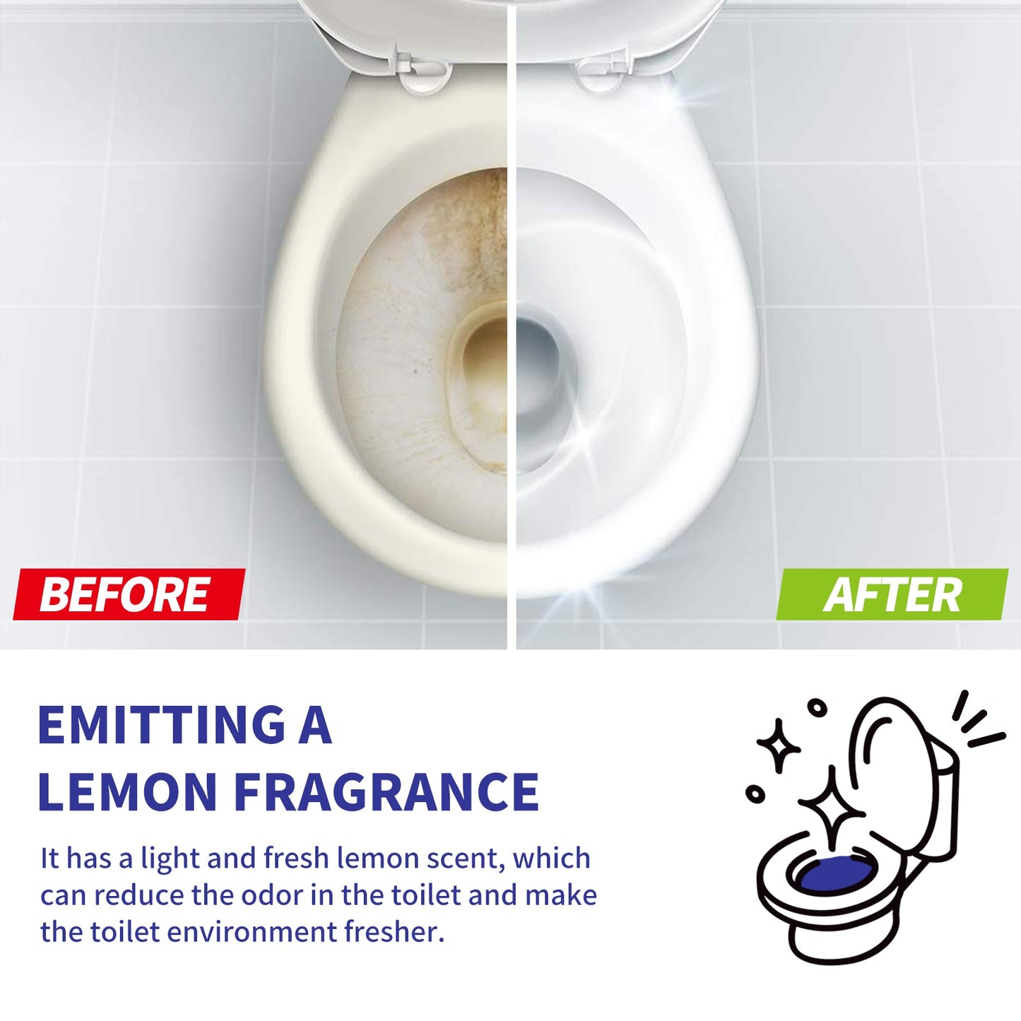 Premium Toilet Bowl Cleaner with Fresh Lemon Scent