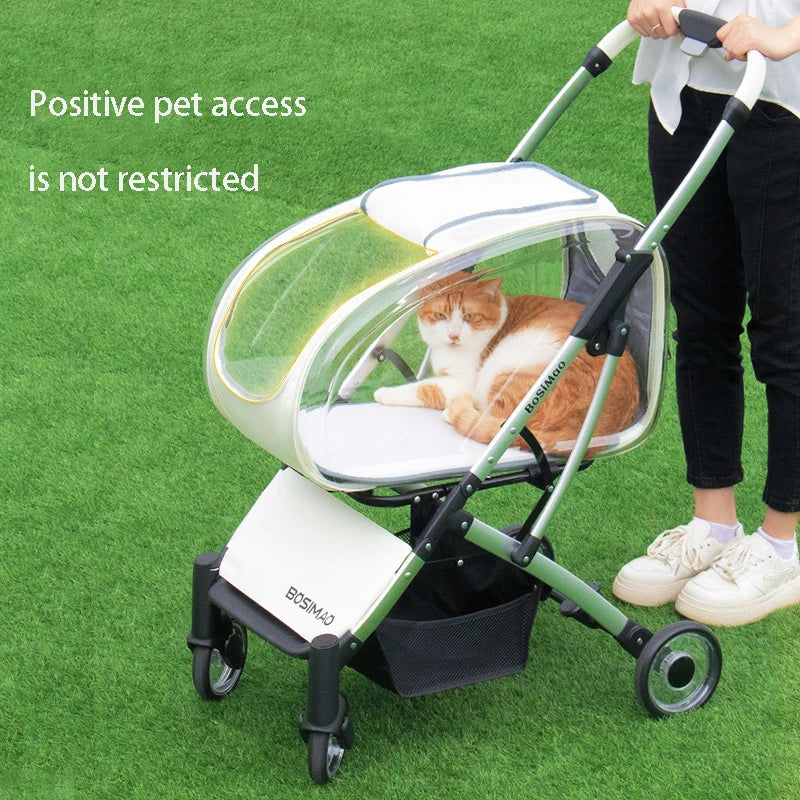 Fashionable Pet Dog Cats Four Wheeled Cart Lightweight Foldable Separable When Going Out Small Medium-Sized Pets Dog Stroller - Korvel
