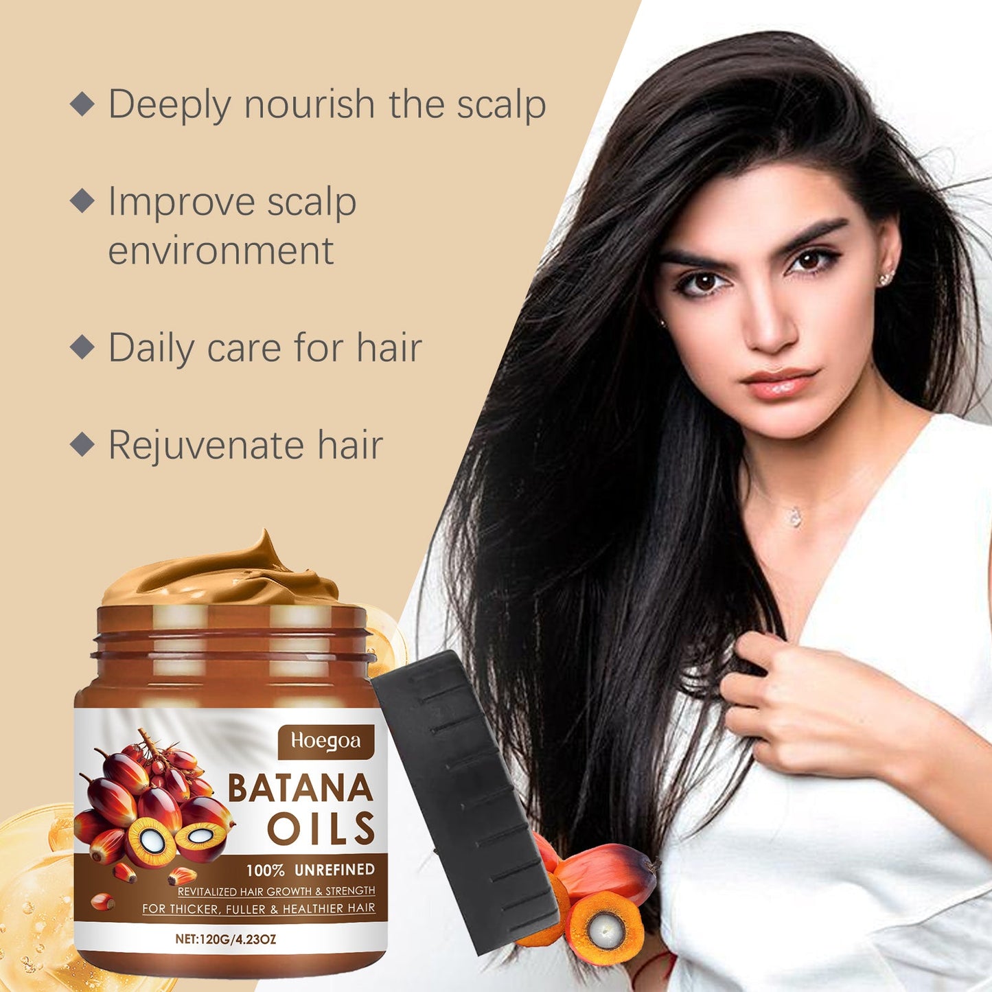 Crema para el Cuidado del Cabello con Aceite de Batana Premium