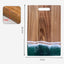 Wood Cutting Board Resin Blue green Wave Pattern - Korvel