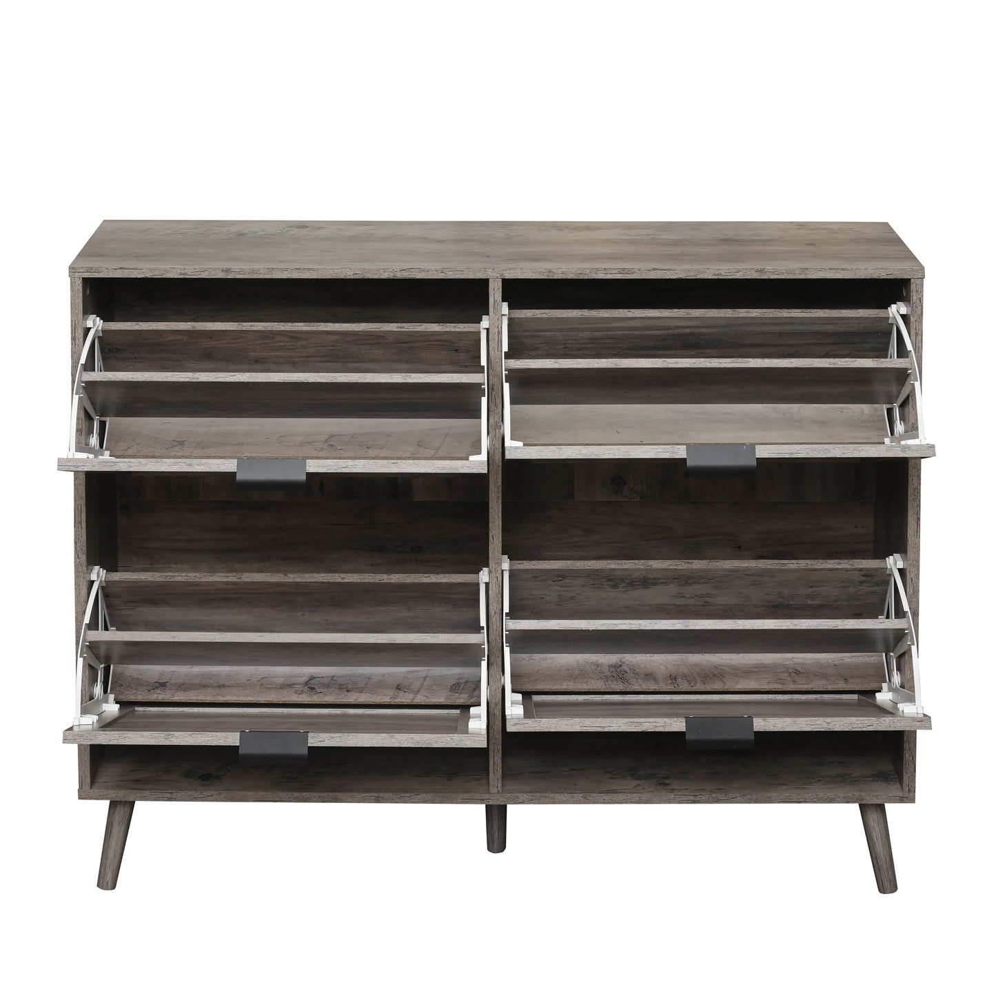 4 Door Shoe Rack, Freestanding Modern Shoe Storage Cabinet, for Entryway - Korvel