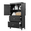 Armoire de rangement de salle de bain noire élégante avec étagère réglable