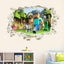 Minecraft run away My World Wall Stickers Living Room Children's Room Removable Decorative PVC Stickers - Korvel