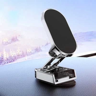 Premium Magnetic Car Phone Holder - Foldable Metal Stand