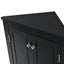 Black Triangle Bathroom Storage Cabinet with Adjustable Shelves