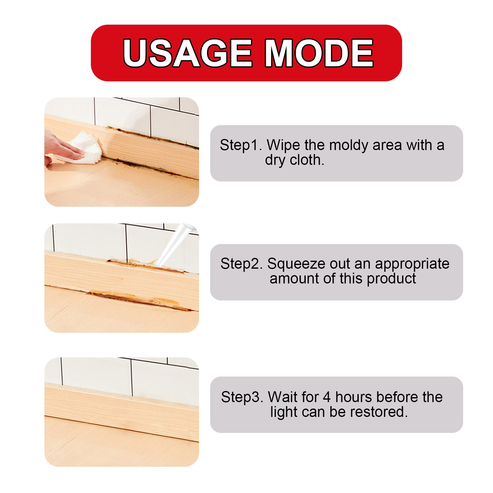 JUE-FISH Mildew Remover Gel Wall Stain Cleaner Kitchen Tile Crevices Mildew Remover Wall Multi-Effect Mildew Inhibitor - Korvel
